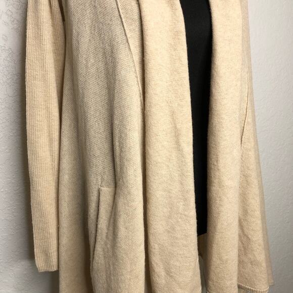 Vince cream open draped front wool cashmere cardigan size Extra Small XS - Picture 3 of 16
